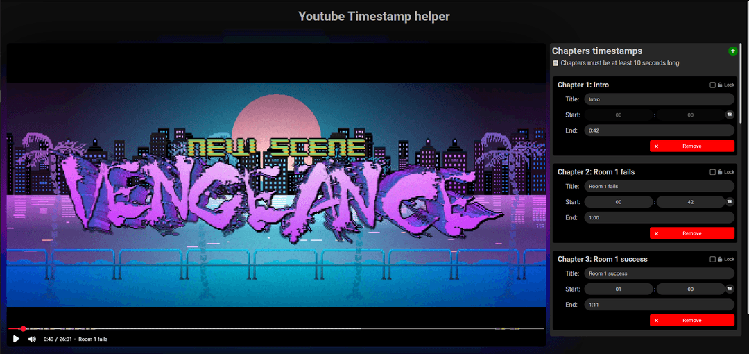 Youtube chapters helper